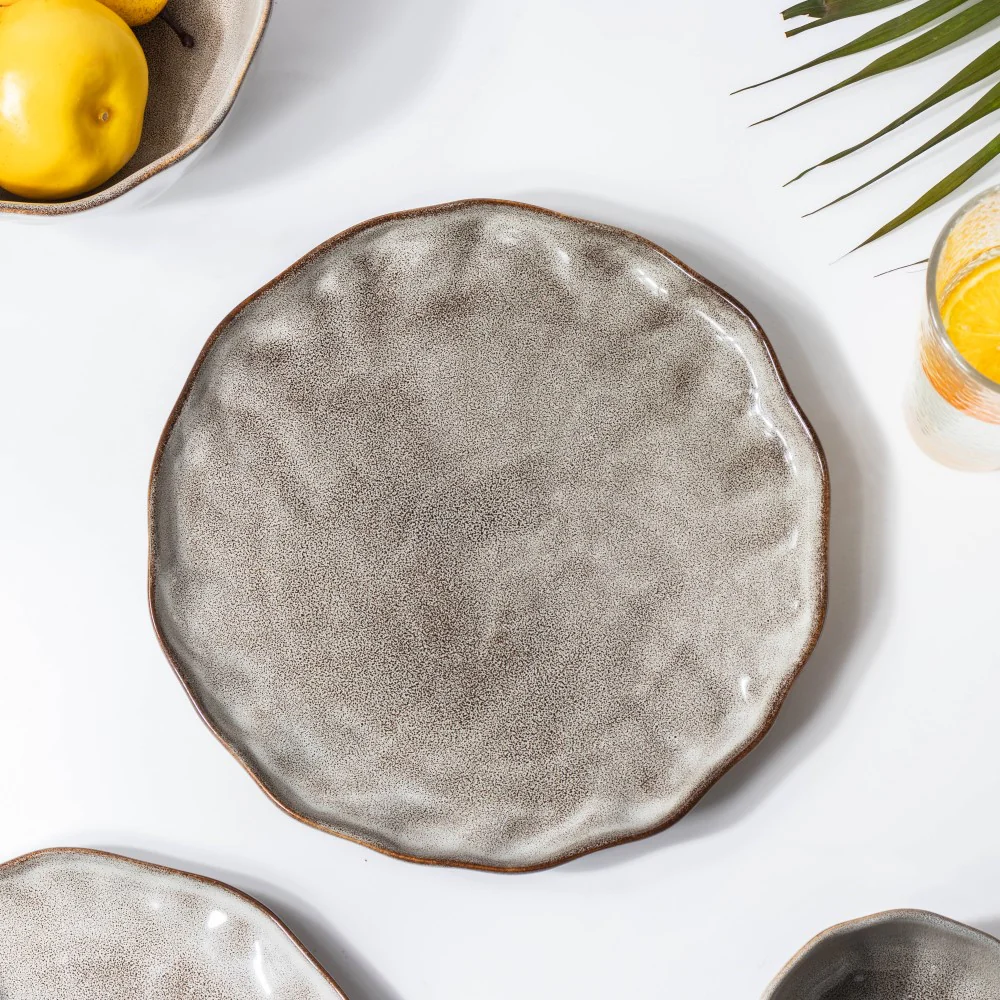 Eclectic Stoneware Dinner Plate Grey 10 Inch - Image 5