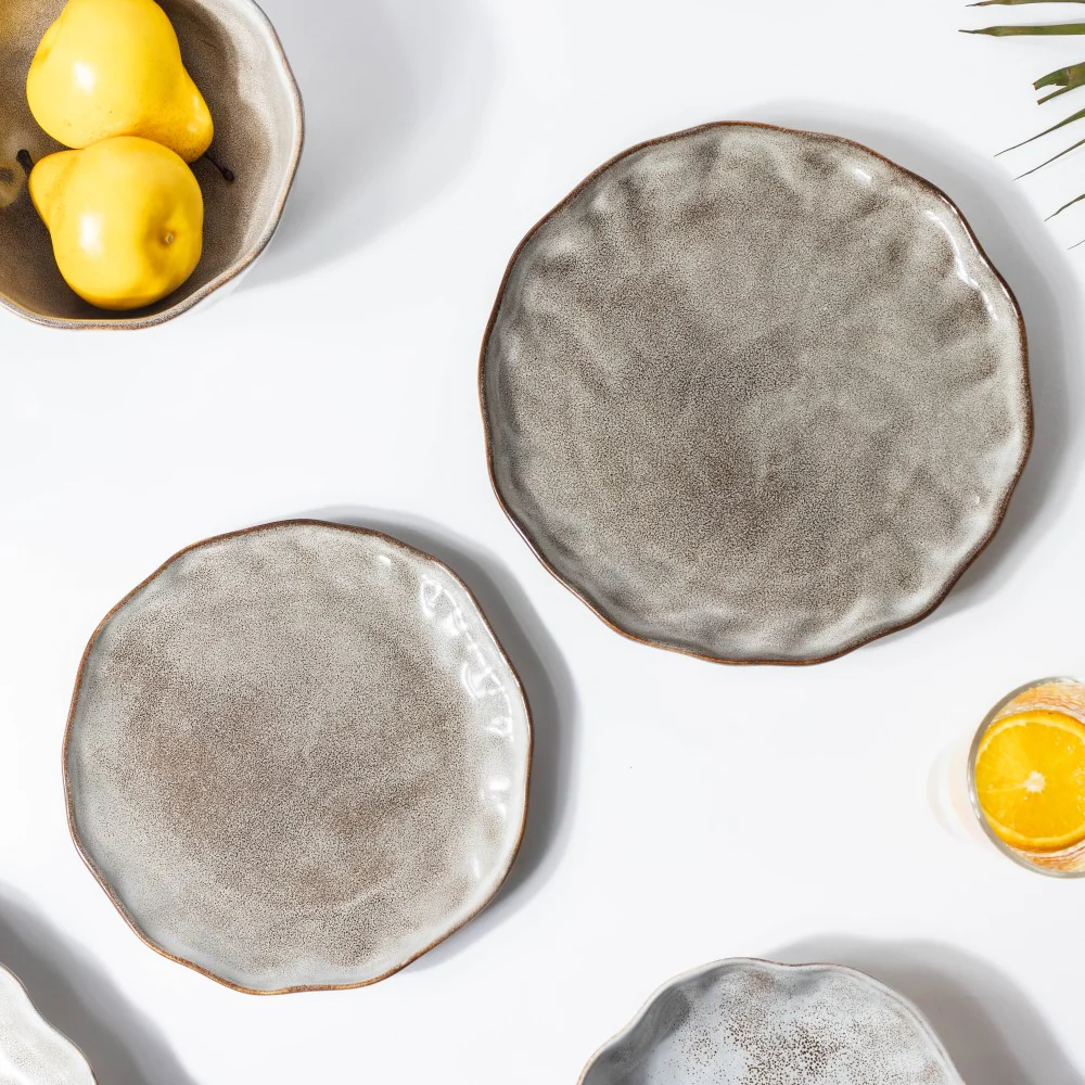 Eclectic Stoneware Dinner Plate Grey 10 Inch - Image 6
