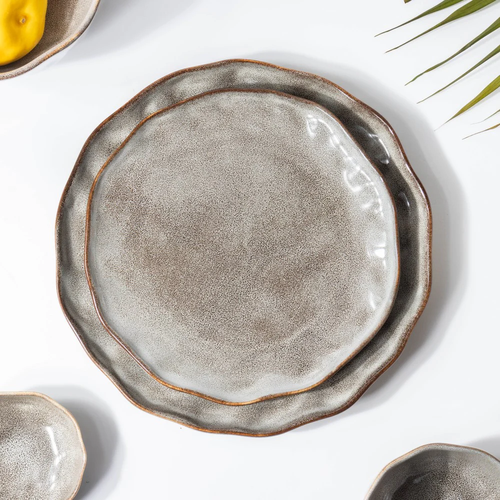 Eclectic Stoneware Dinner Plate Grey 10 Inch - Image 7