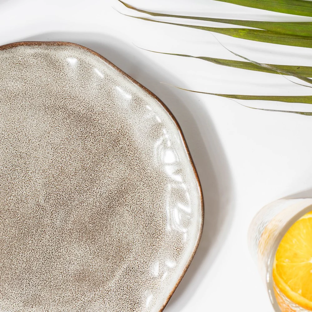 Eclectic Stoneware Snack Plate Grey 8 Inch - Image 4