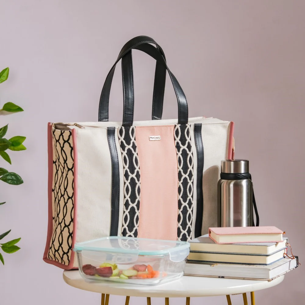 Eco Canvas Tote Bag Pink Large 17 X 12 Inch - Image 6