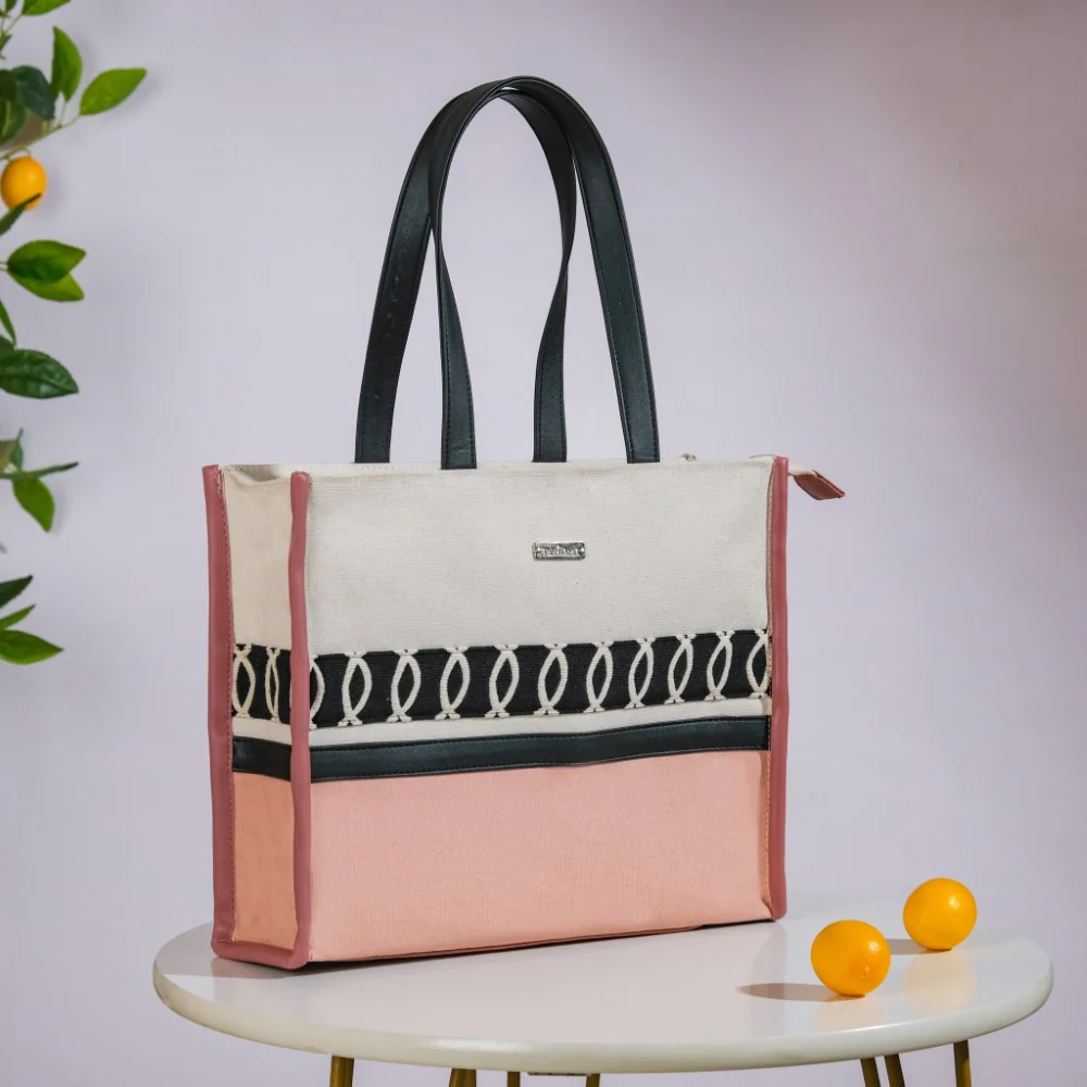 Eco Canvas Tote Bag Pink Small 12 x 10 Inch - Image 2
