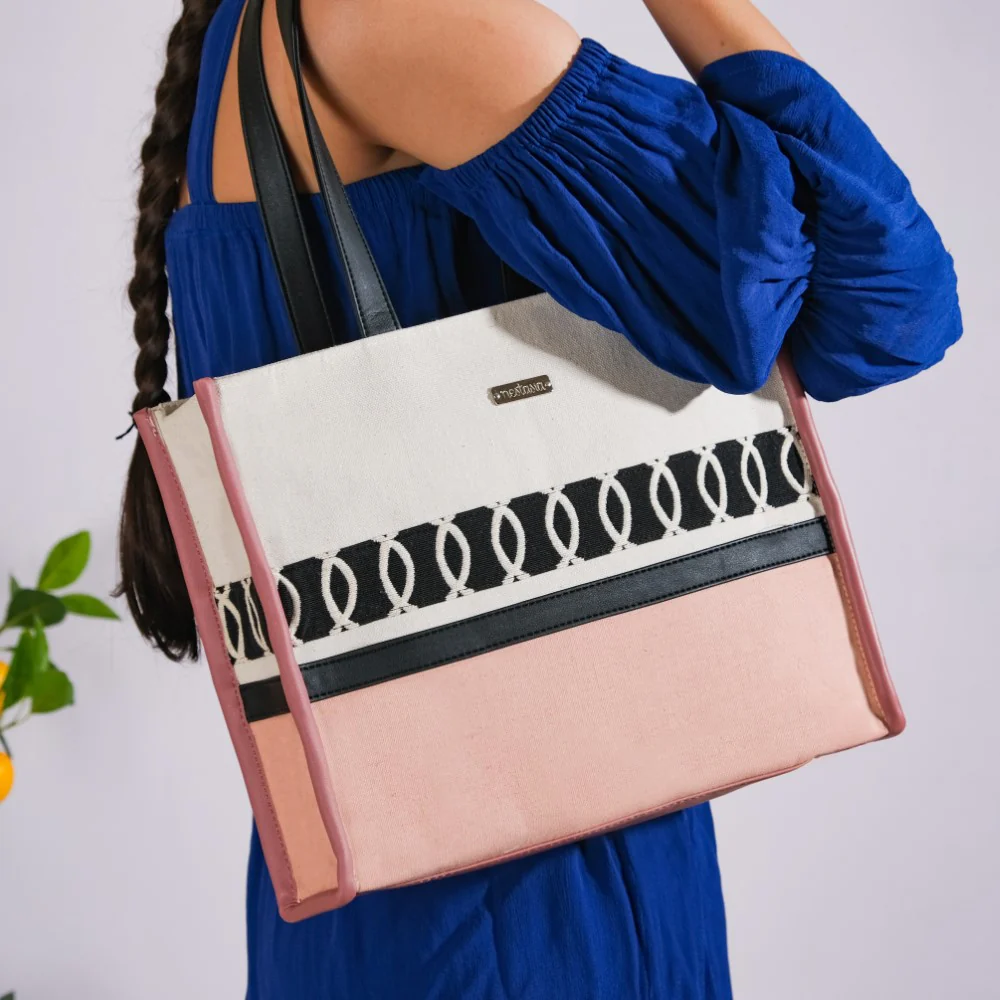 Eco Canvas Tote Bag Pink Small 12 x 10 Inch - Image 7