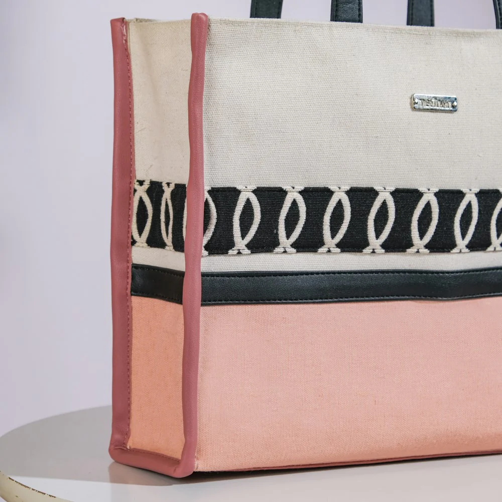 Eco Canvas Tote Bag Pink Small 12 x 10 Inch - Image 9