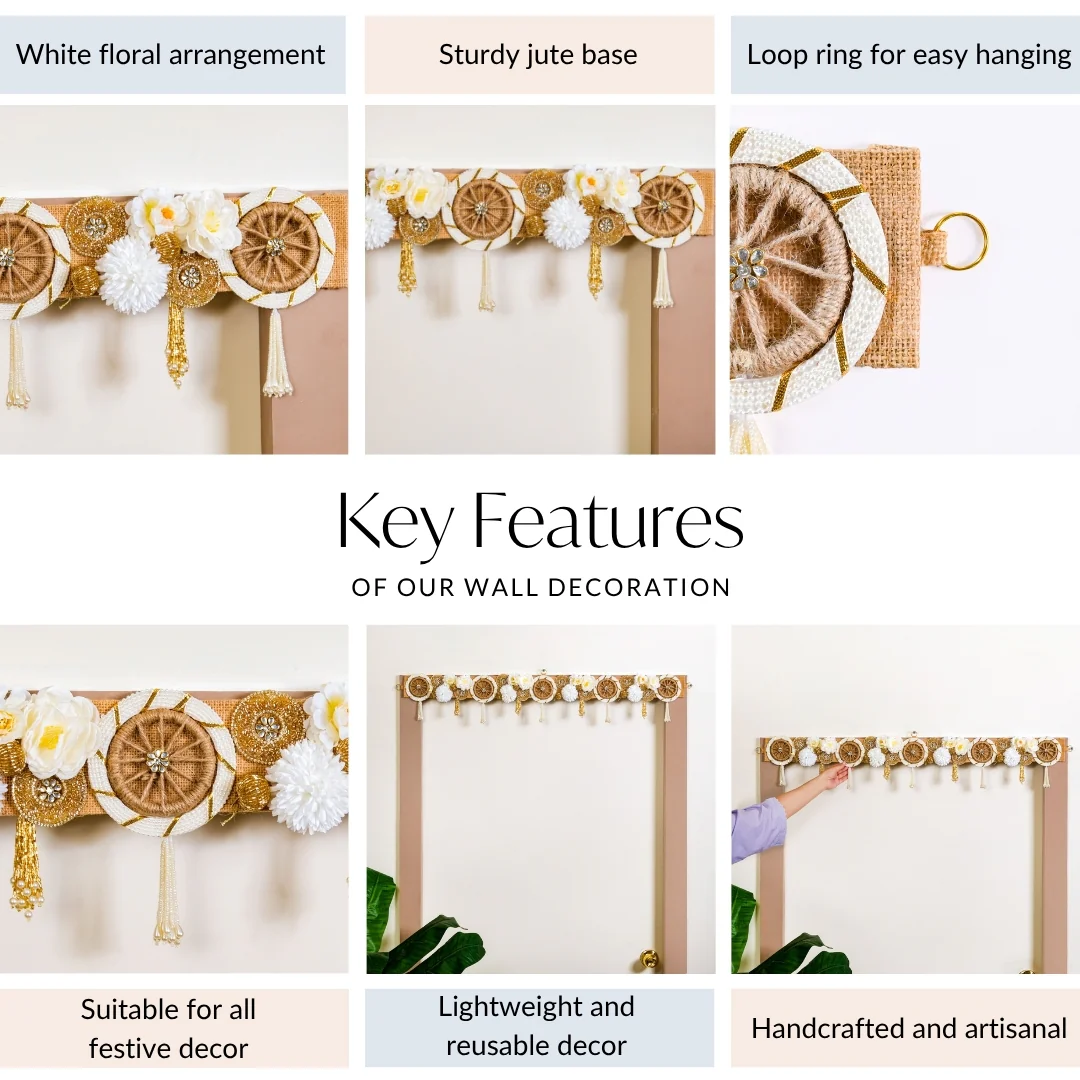 Eco Concious Floral Wall Hanging Toran - Image 5