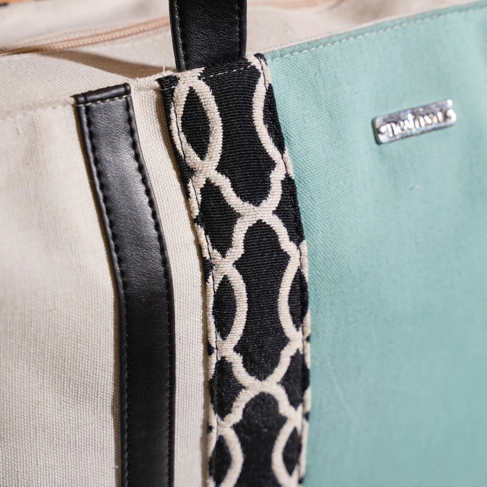 Eco-friendly Carryall Canvas Tote Bag Mint Large 17 X 12 Inch - Image 6