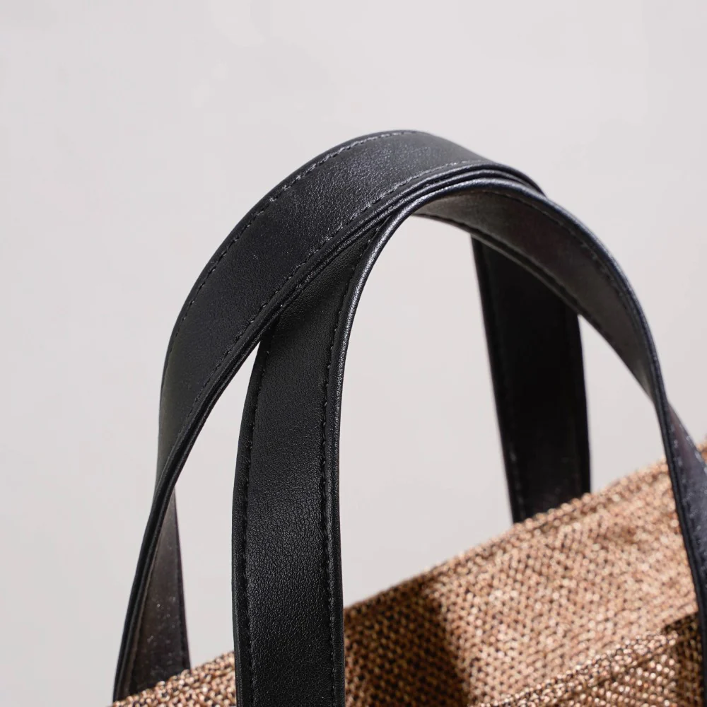Eco Friendly Jute Lunch Bag Beige And Red 15 x 10 Inch - Image 9