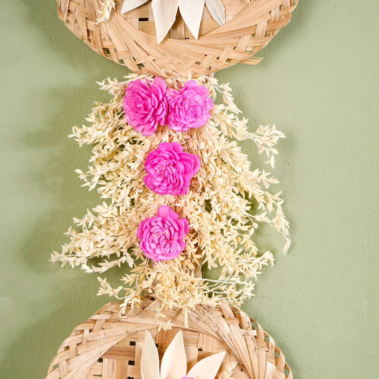 Eco Friendly Sola Flowers Wall Hanging Pink Set Of 2 - Image 7