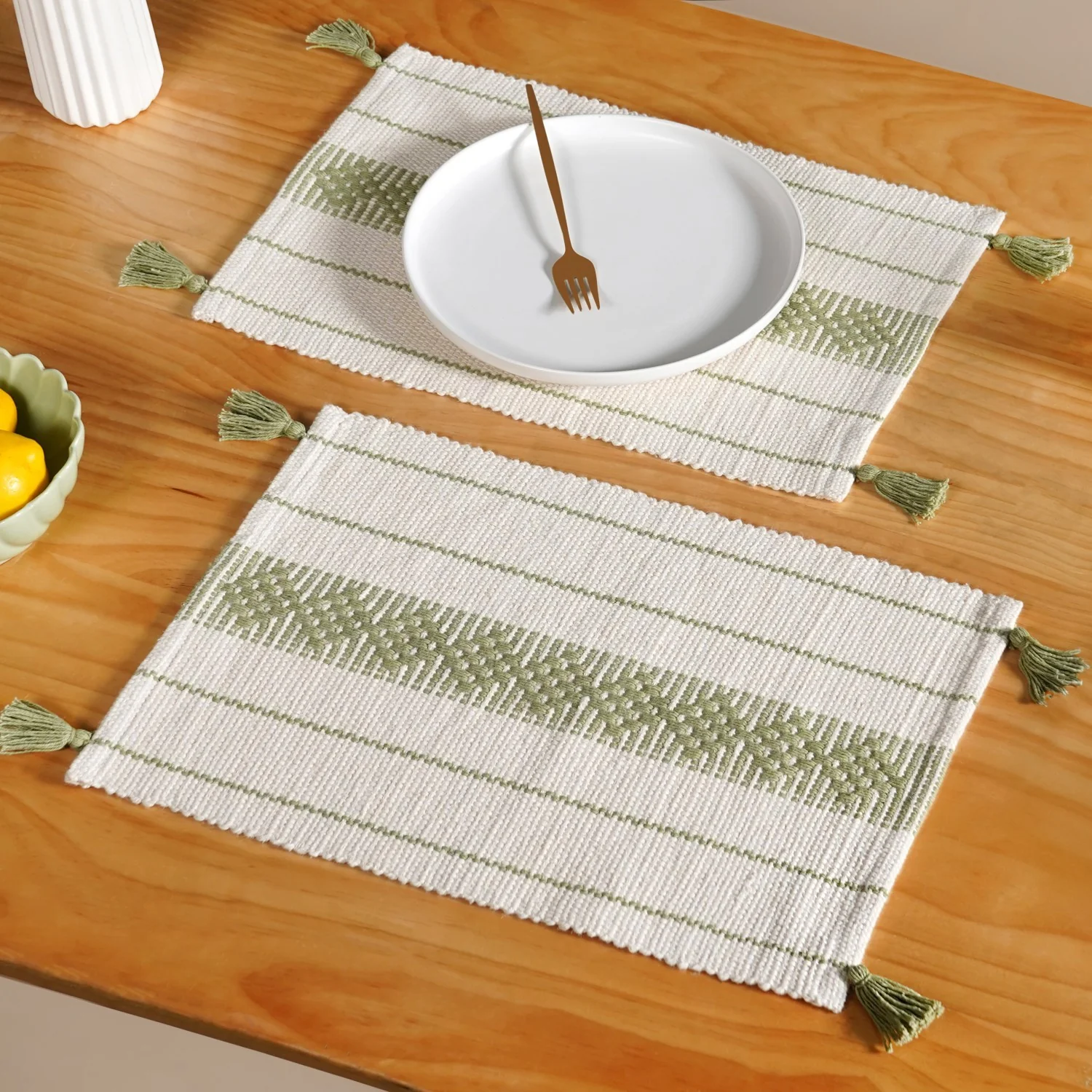 Ecofriendly Cotton Weaving Placemat Set Of 6