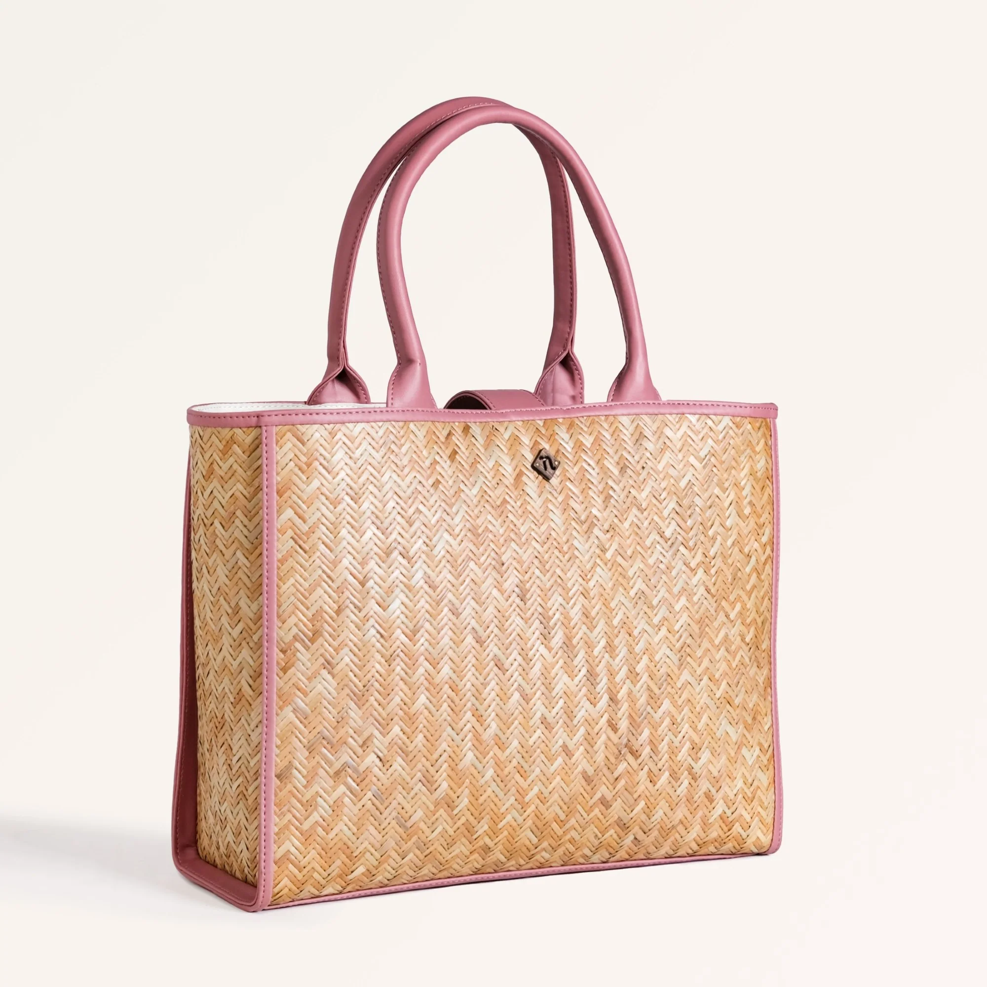 Ecofriendly Handwoven Natural BreezeBag Blush Pink Tote - Image 14