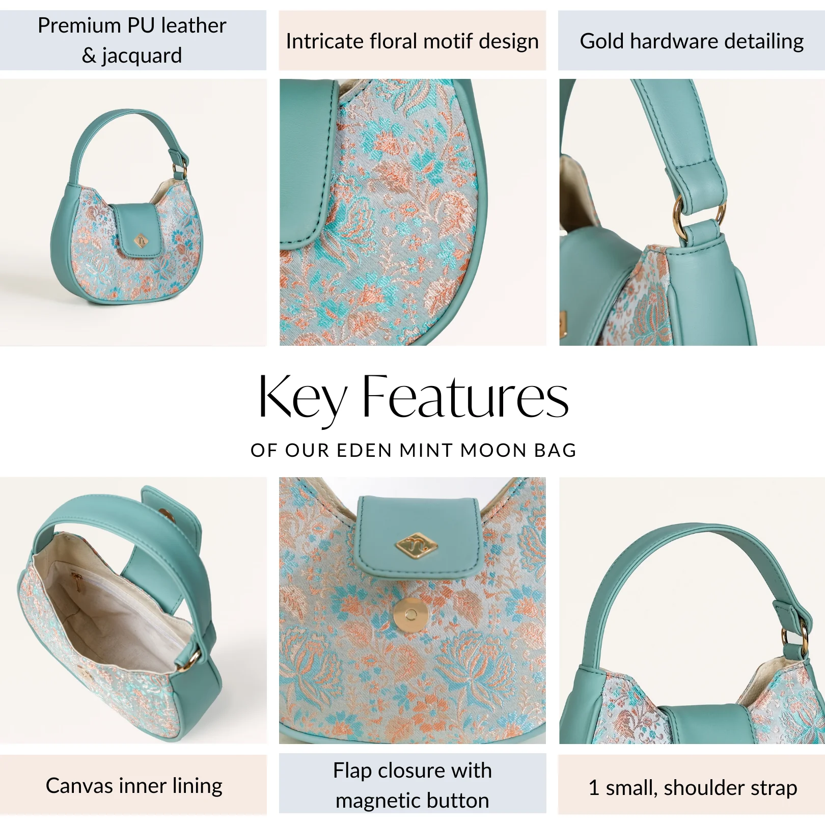 Eden Mint Moon Bag - Image 6