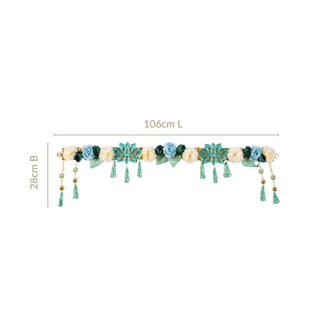 Elegant Floral Toran Decorative For Doors Blue White - Image 5