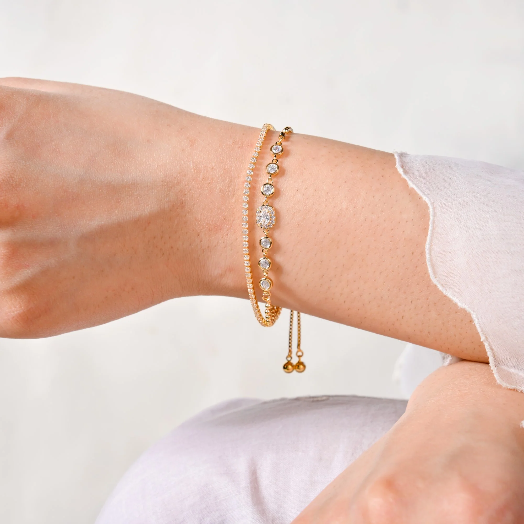 Elegant Gold Layered Charm Bracelet - Image 2