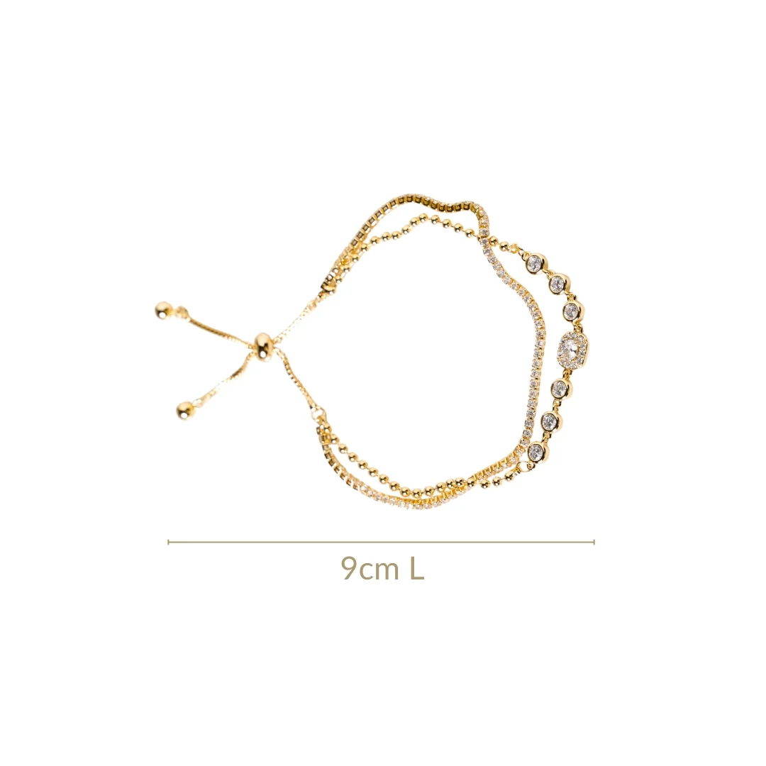 Elegant Gold Layered Charm Bracelet - Image 3