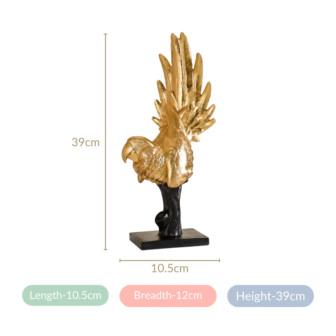 Elegant Macaw Showpiece Gold - Image 6