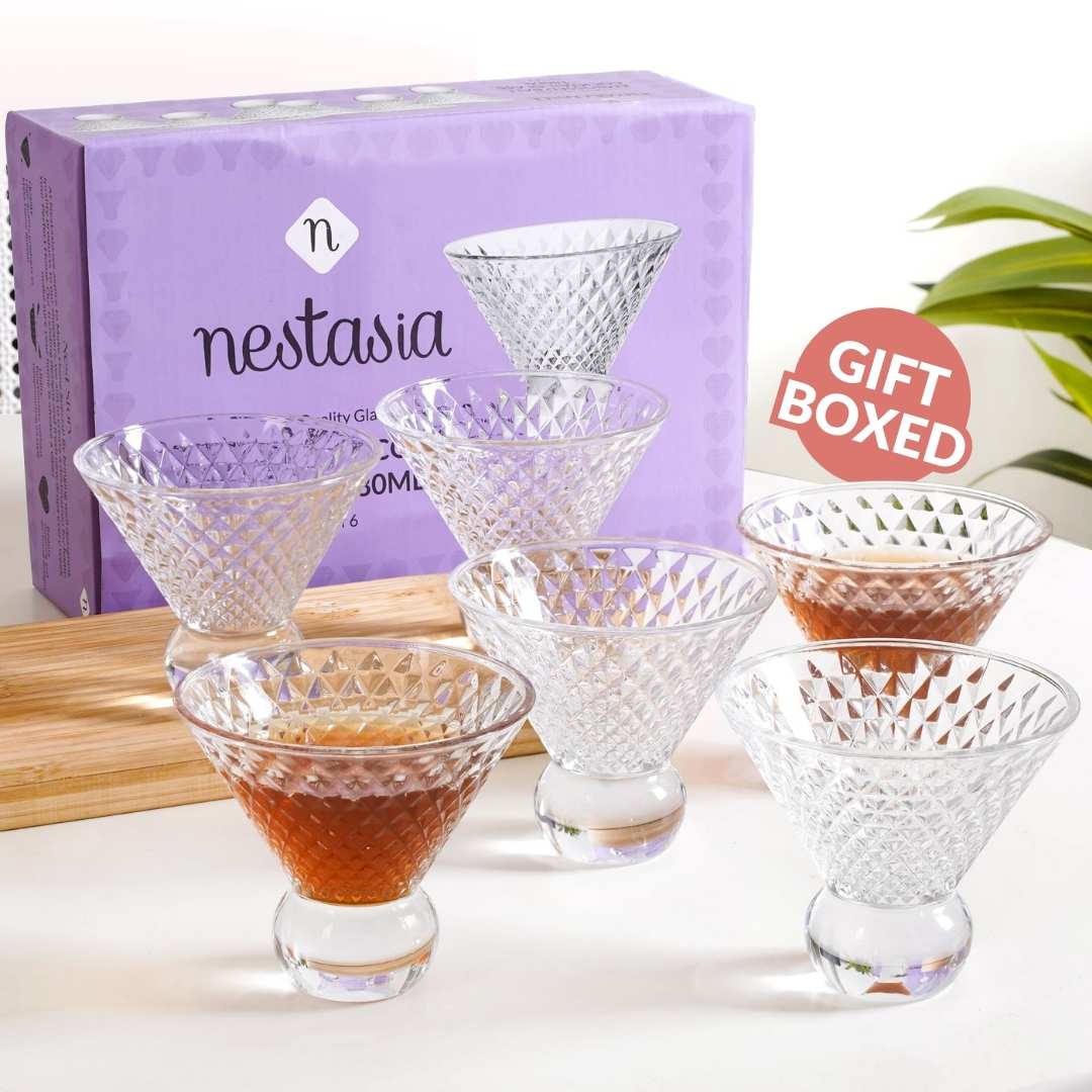 Embossed Crystal Ball Cocktail Glass Set Of 6 180ml - Image 8