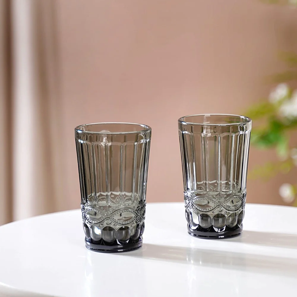 Embossed Drinking Glass Set of 4 - Image 6