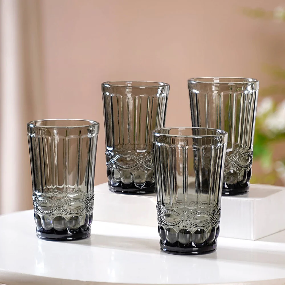 Embossed Drinking Glass Set of 4 - Image 8