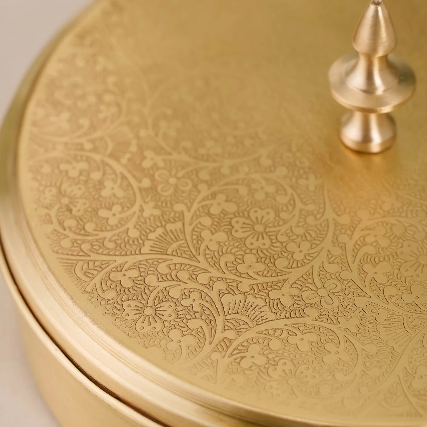 Embossed Pure Brass Airtight Masala Box Set With Gift Box - Image 8