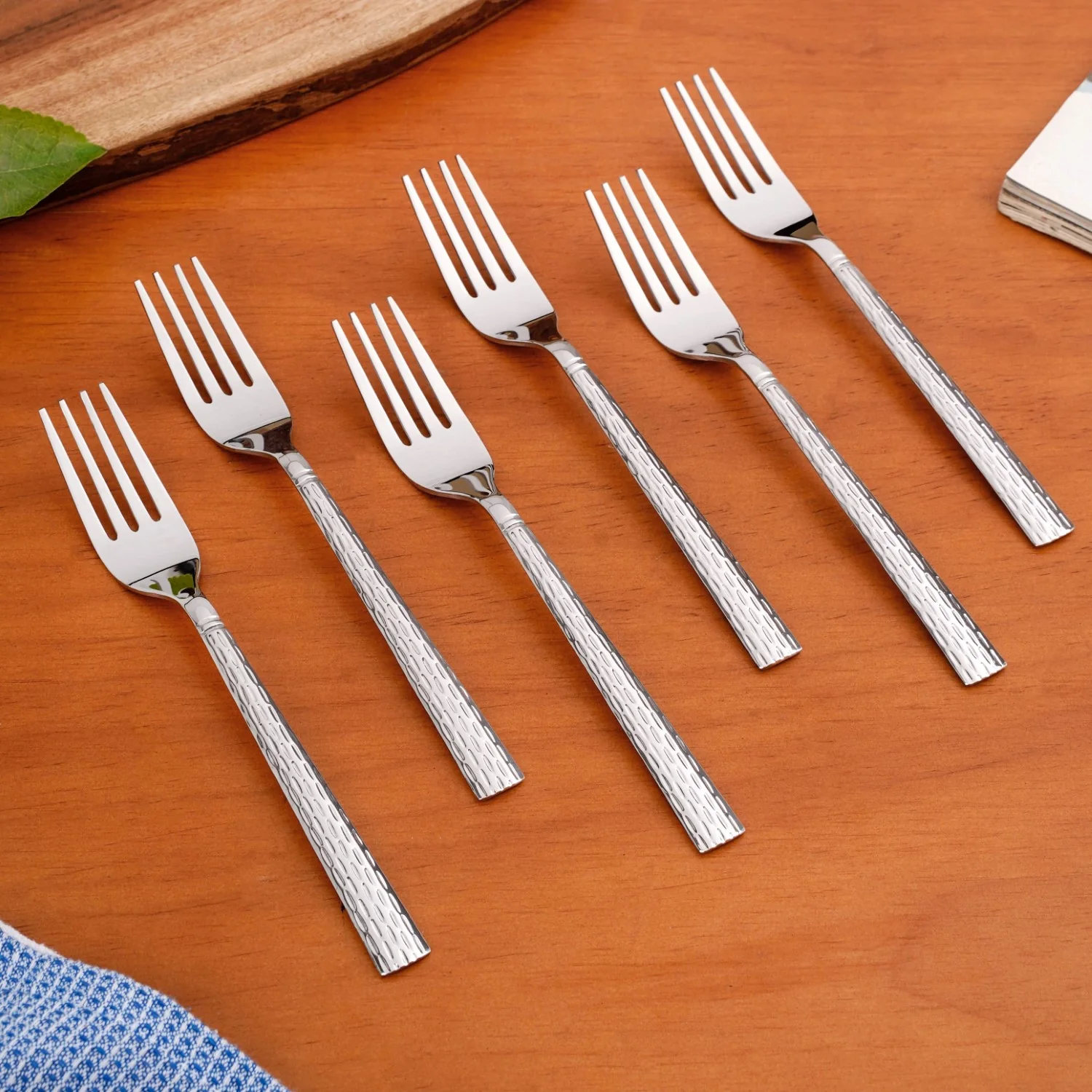 Embossed Stainless Steel Table Spoon And Fork Set Of 12 - Image 5