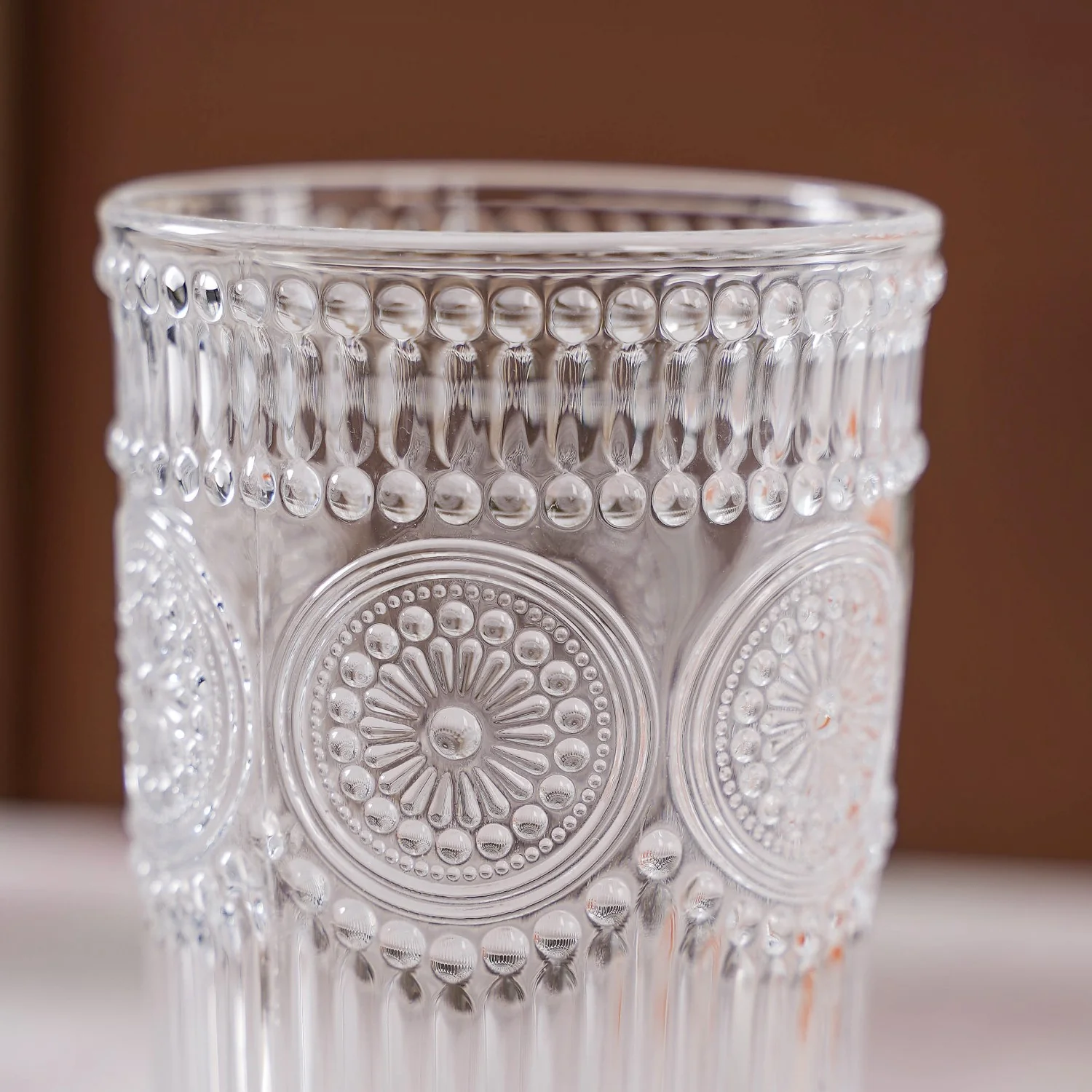 Embossed Tall Water Glass Set of 6 350ml - Image 5