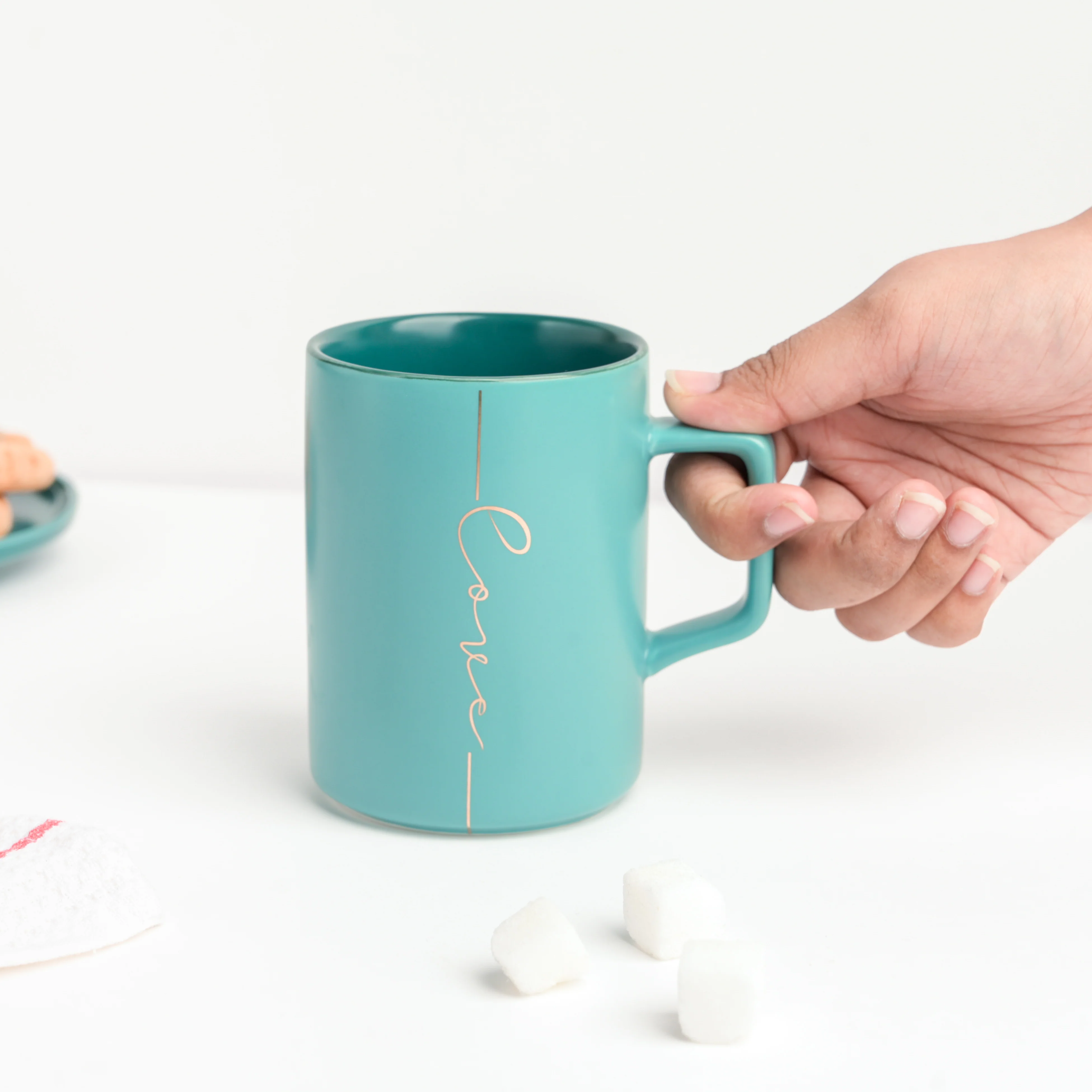 Emerald Green Ceramic Coffee Mug 400 ml - Image 2