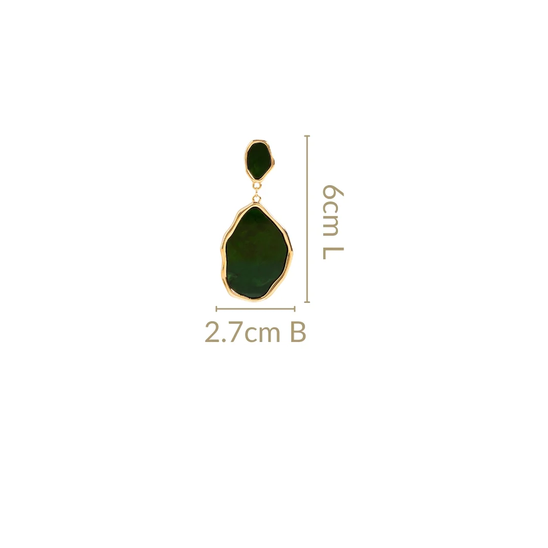 Emerald Green Dangler Earrings - Image 3