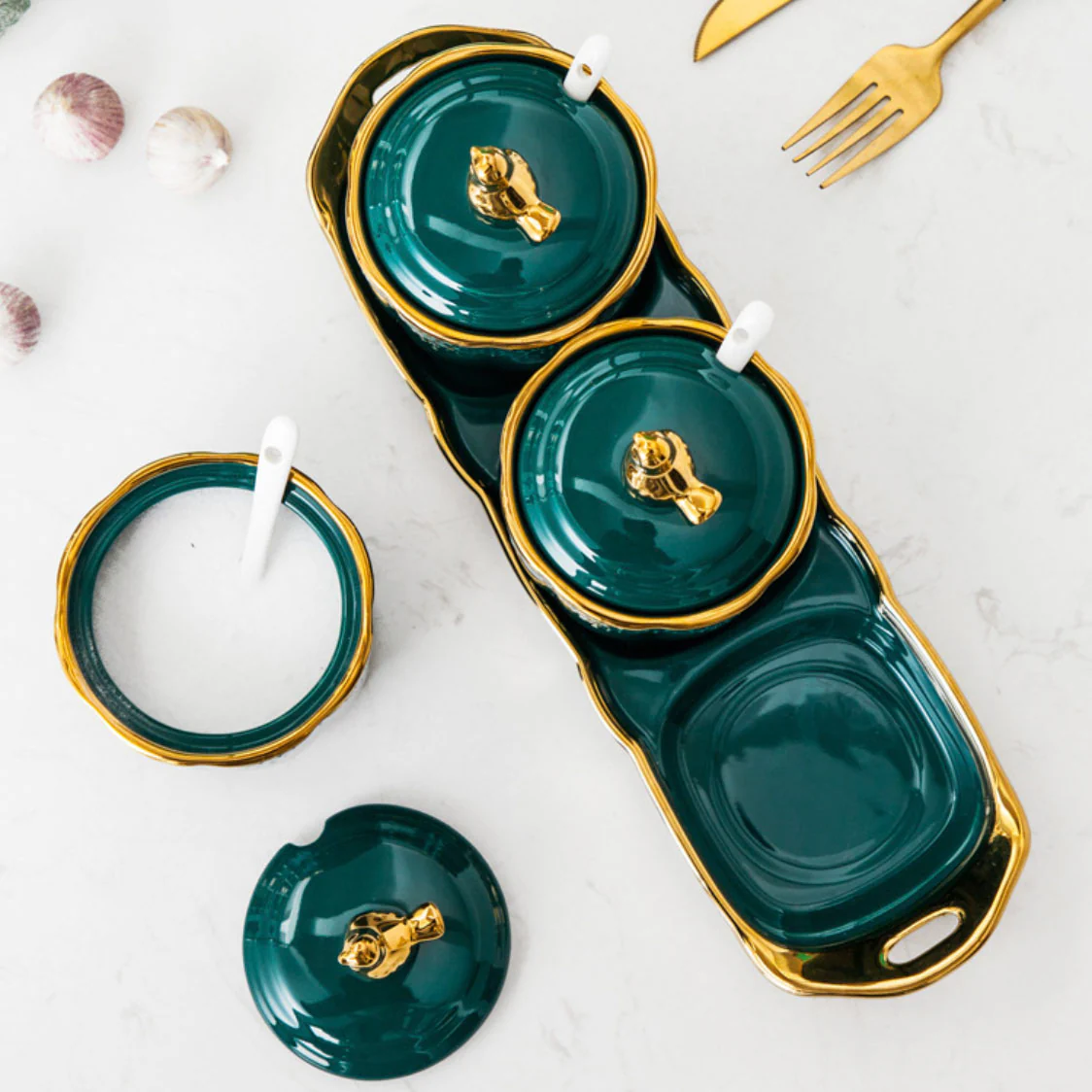 Emerald Seasoning Jar Set of 3 - Image 3
