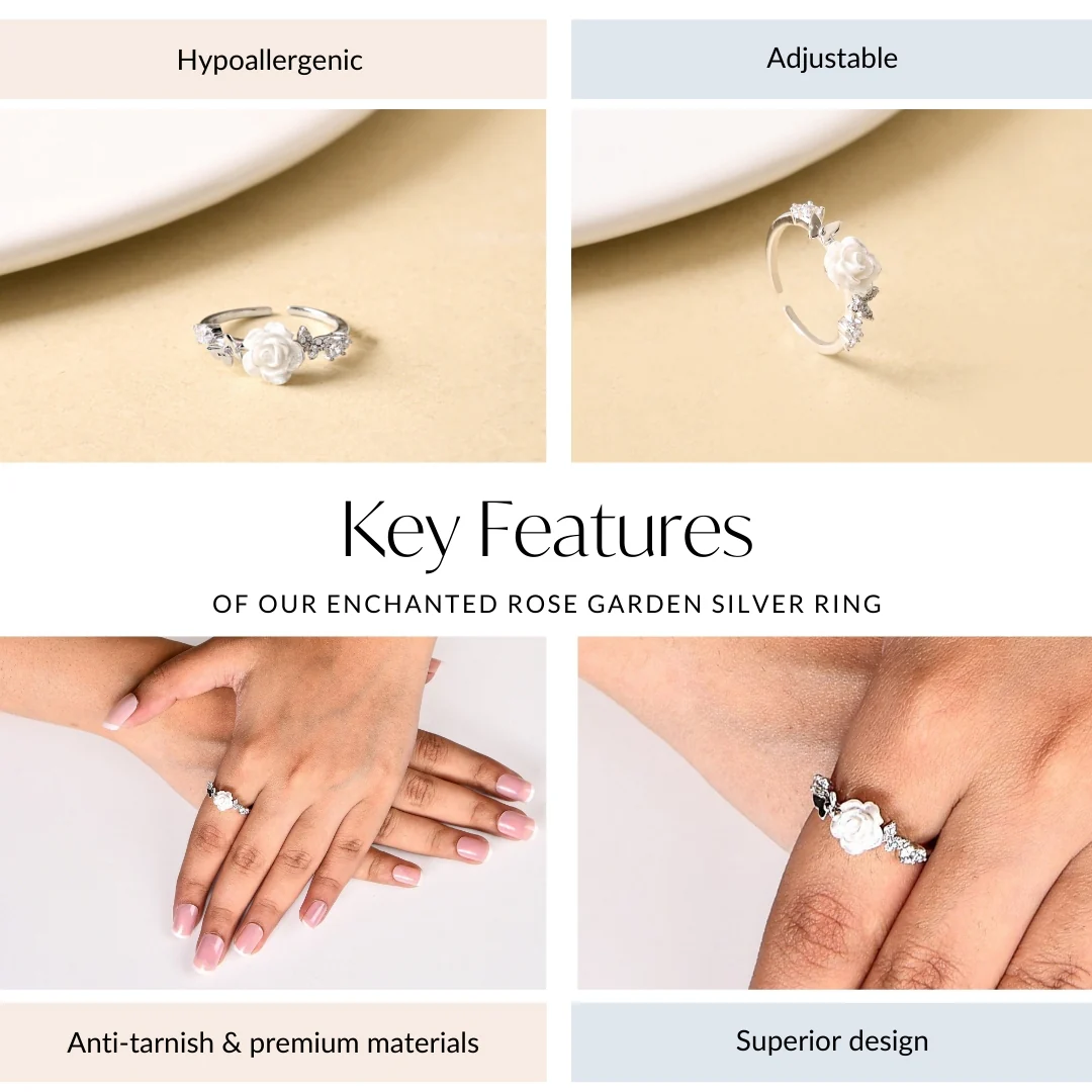 Enchanted Rose Garden Silver Ring - Image 4