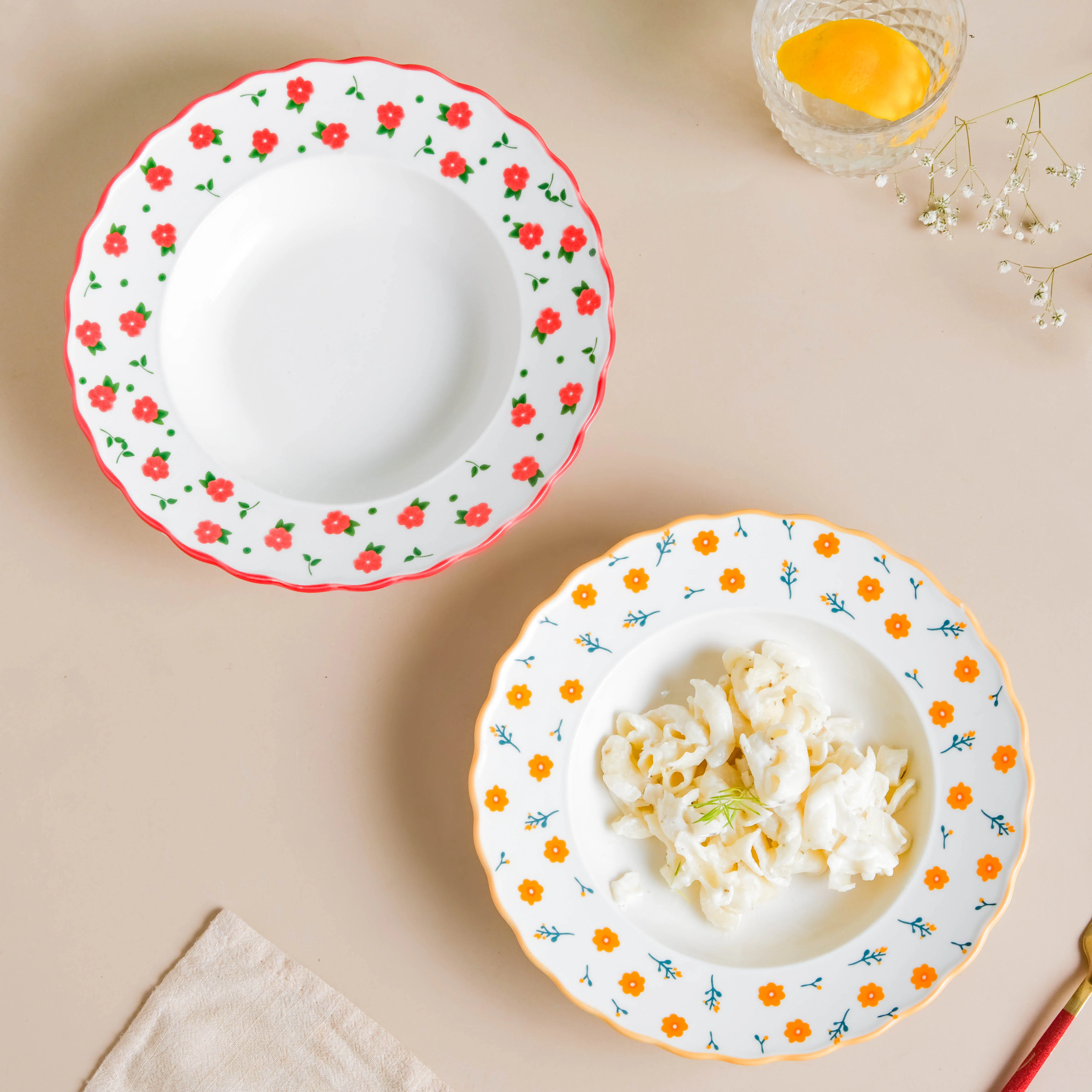 Enchanted Summer Pasta Plate Orange - Image 7