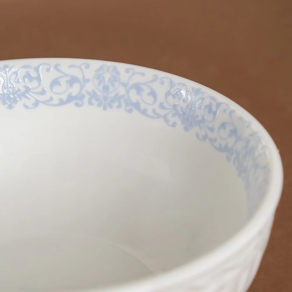 Engraved Rim Ceramic Snack Bowl Blue Set Of 2 - Image 7
