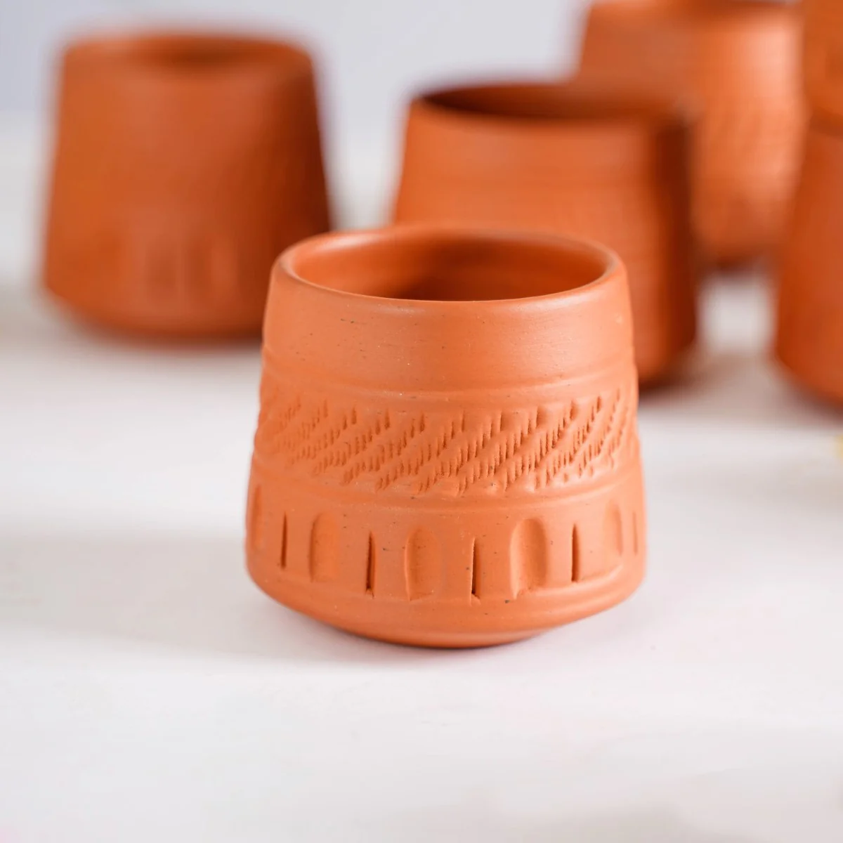Engraved Terracotta Tumblers Set Of 12 100ml - Image 11