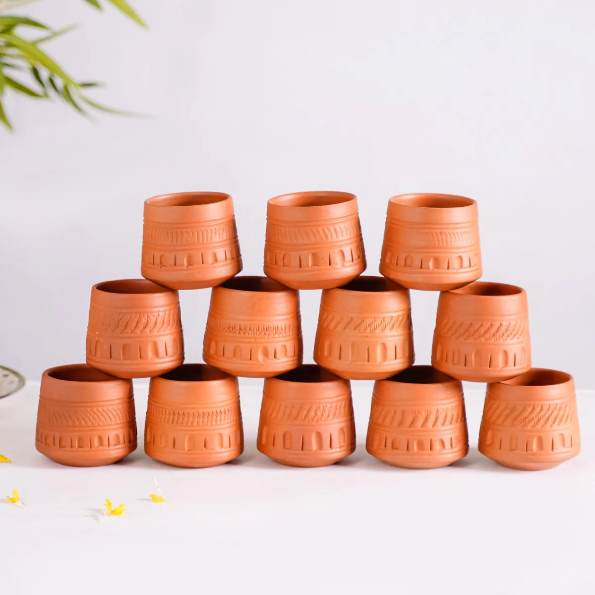 Engraved Terracotta Tumblers Set Of 12 100ml - Image 12