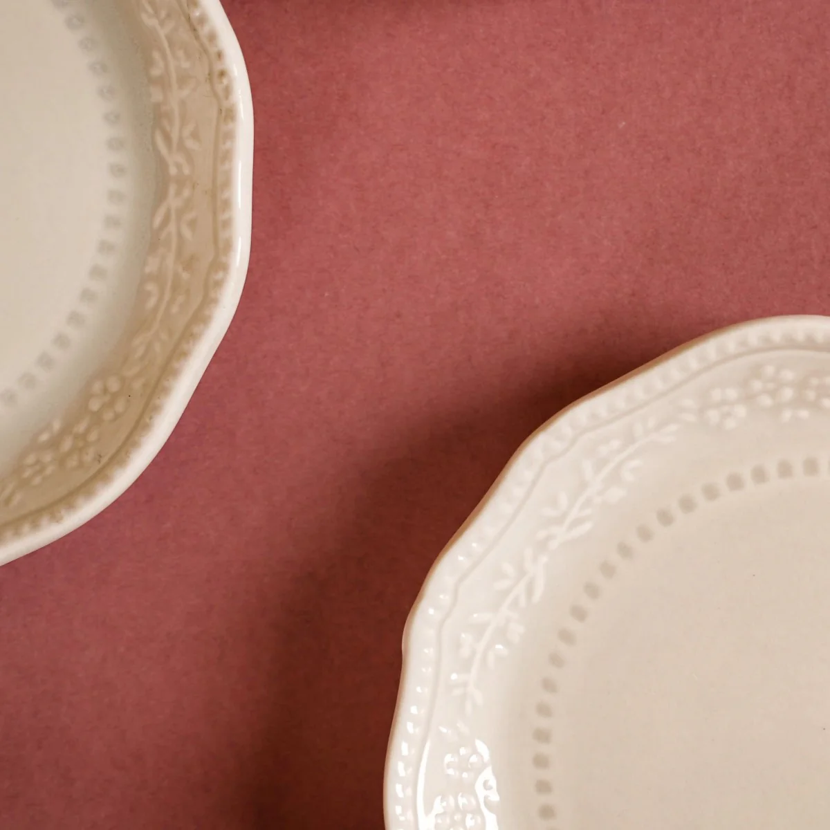 Era Embossed Small Dessert Plate Set Of 6 Beige 4.5" - Image 7