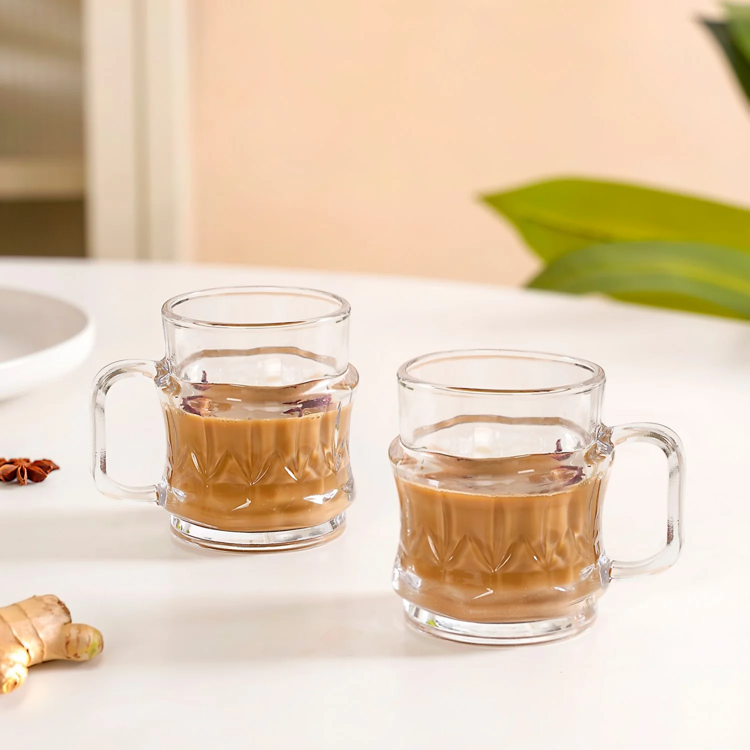 Etched Glass Tea Cup Set Of 6 165ml - Image 10