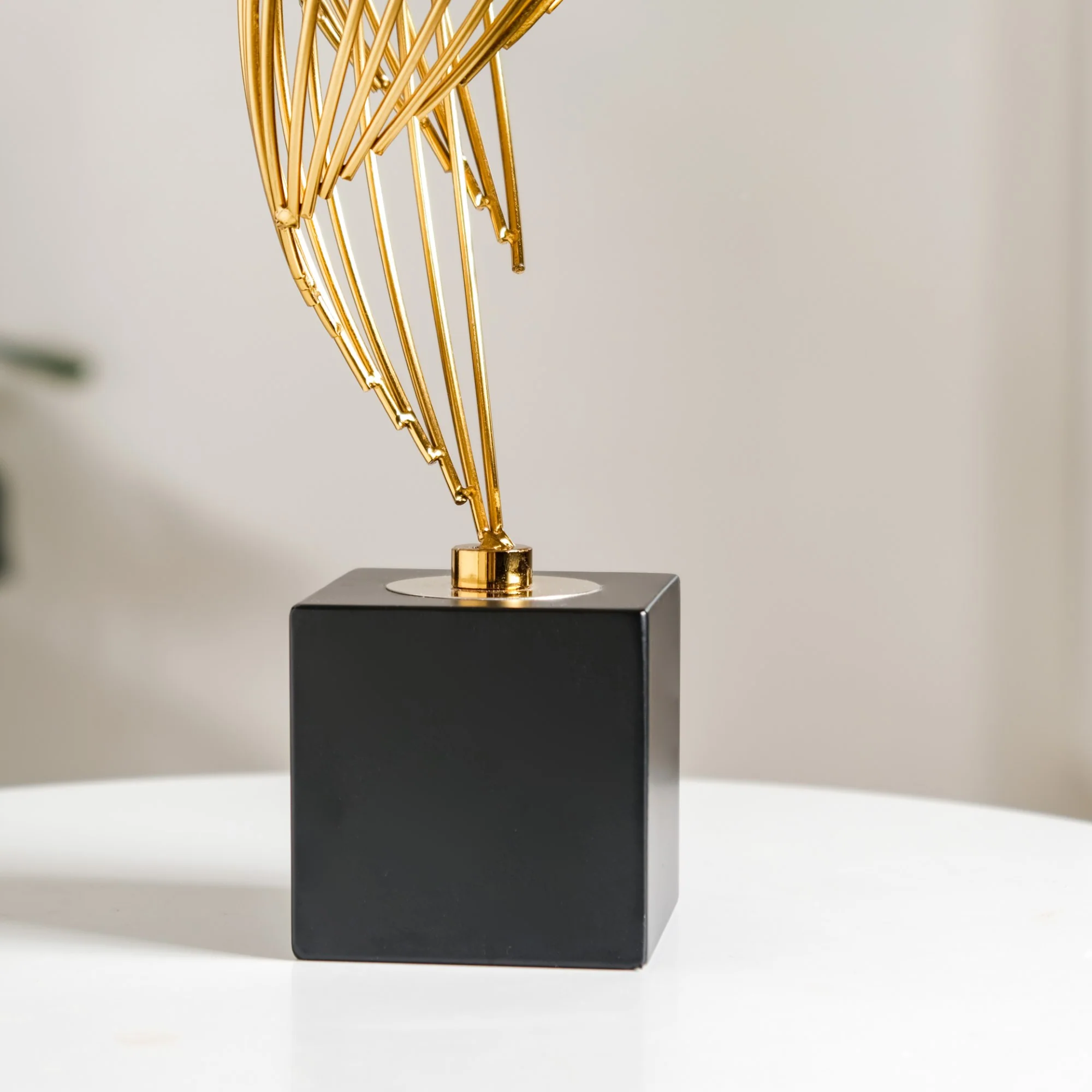 Eternal Flame Sculpture Showpiece Gold Large - Image 8