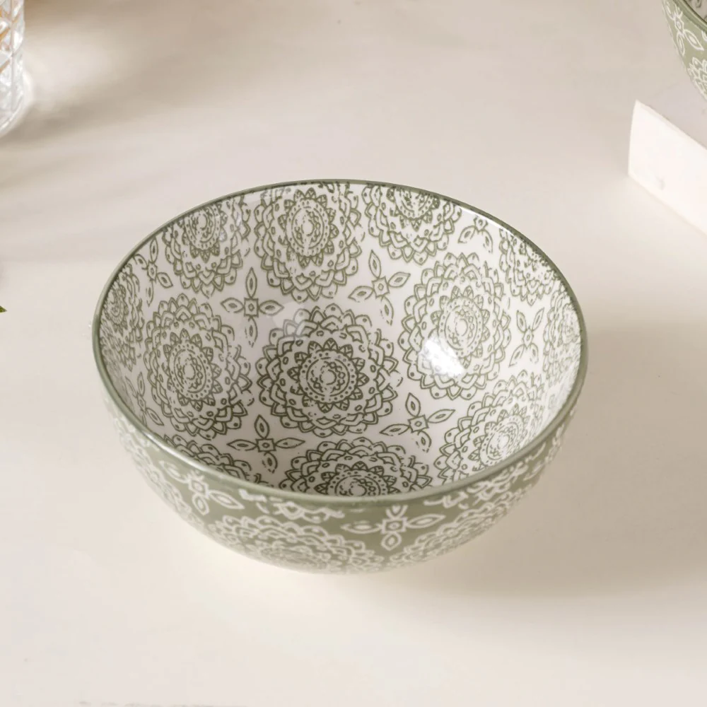 Ethnic Pattern Snack Bowl Sage Green Set Of 2 500ml - Image 6