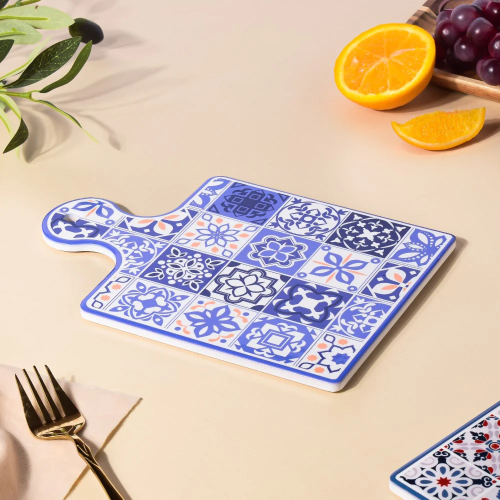 Ethnic Platter With Handle Blue 9 Inch - Image 4