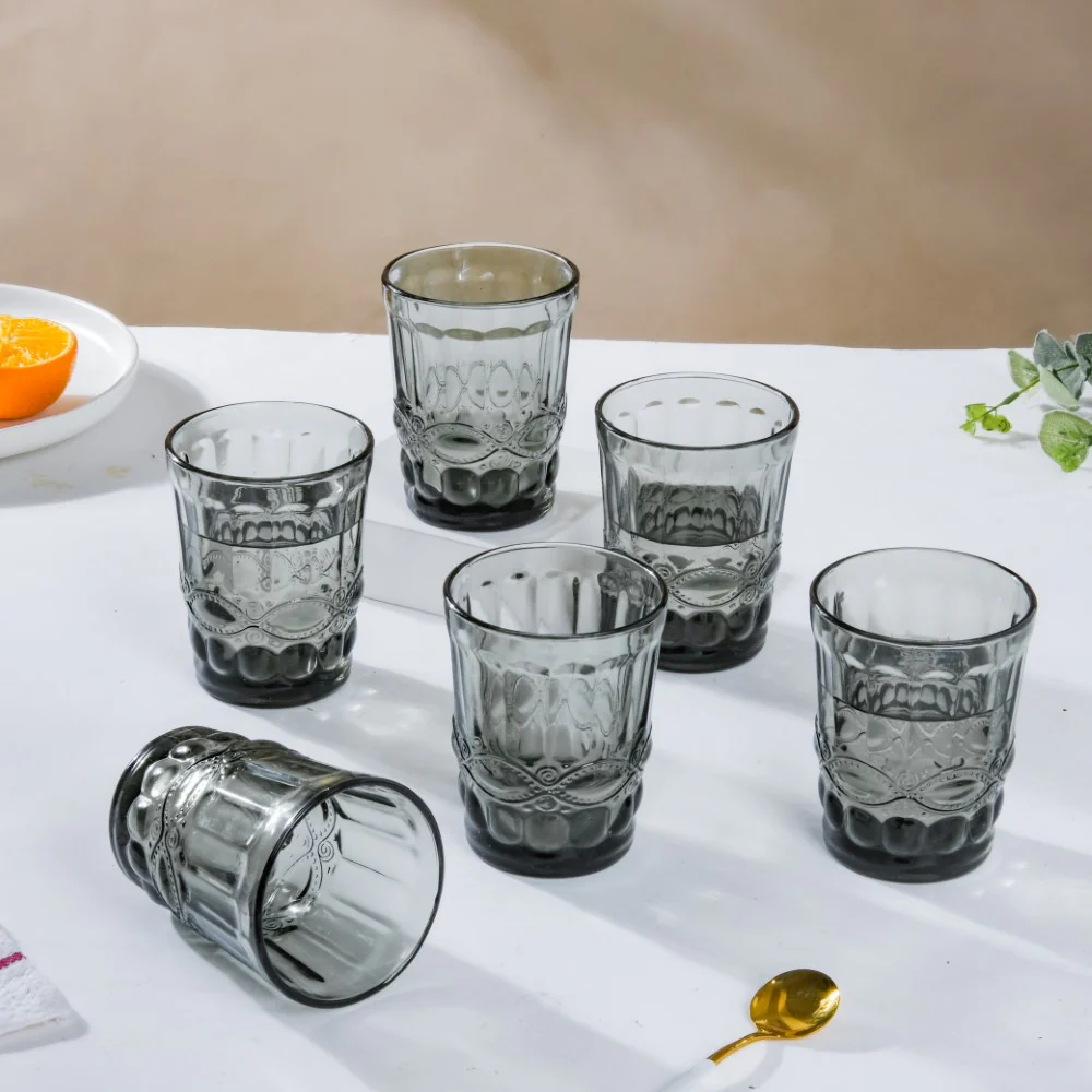 Everyday Drinking Glass Grey Set Of 6 250 ml - Image 5