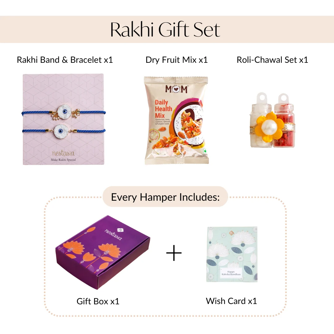 Evil Eye Adjustable Rakhi Bracelet Set - Image 4