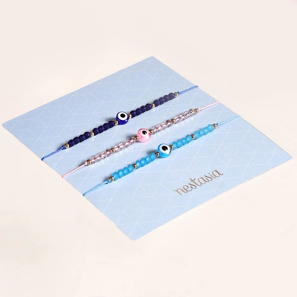 Evil Eye Beaded Bracelet Set Of 3 - Image 3