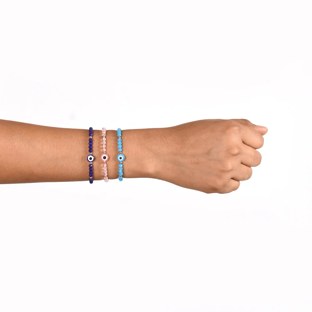 Evil Eye Beaded Bracelet Set Of 3 - Image 4