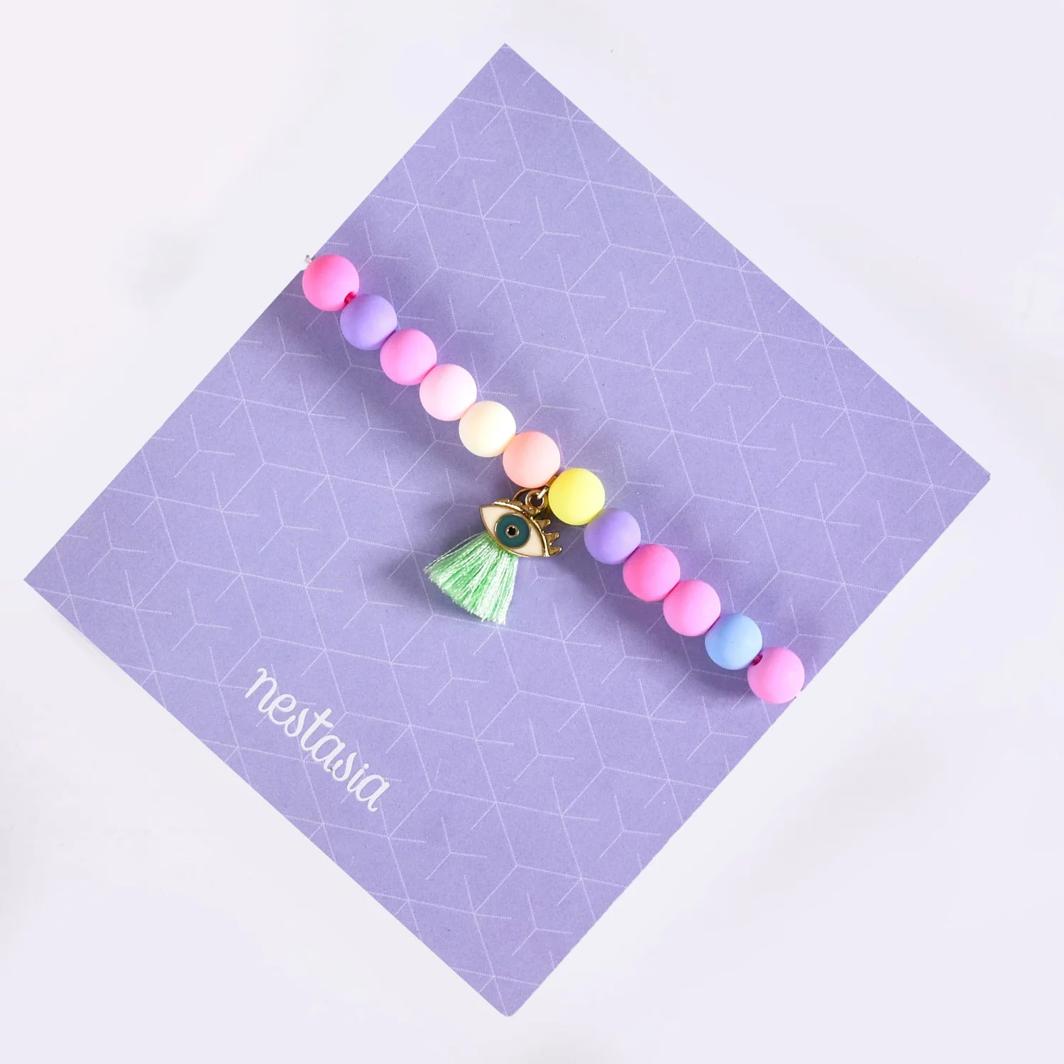 Evil Eye Charm Bracelet With Multicolour Beads - Image 2