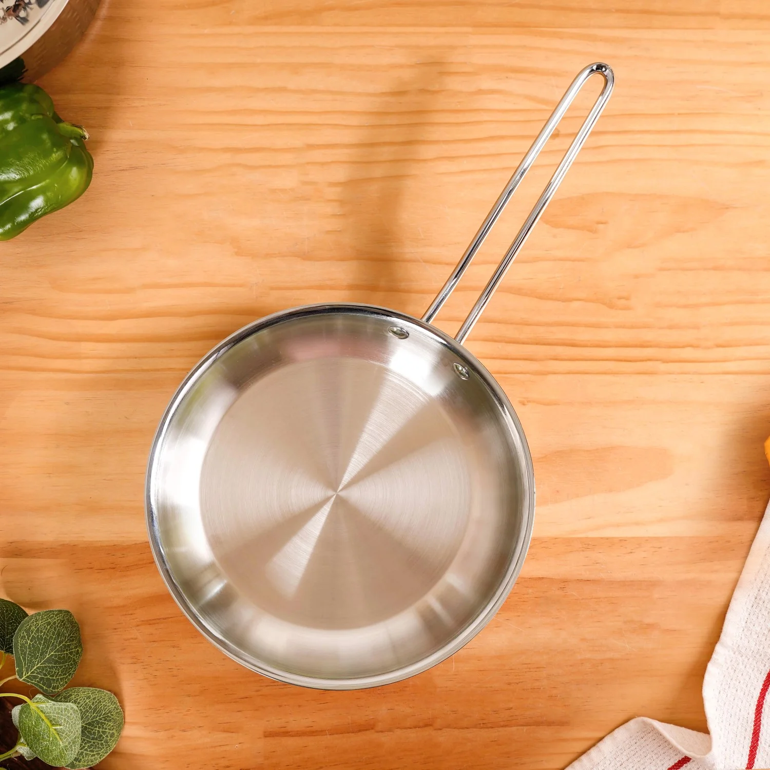 Extra Thick Tri Ply Stainless Steel Fry Pan 1500ml - Image 7