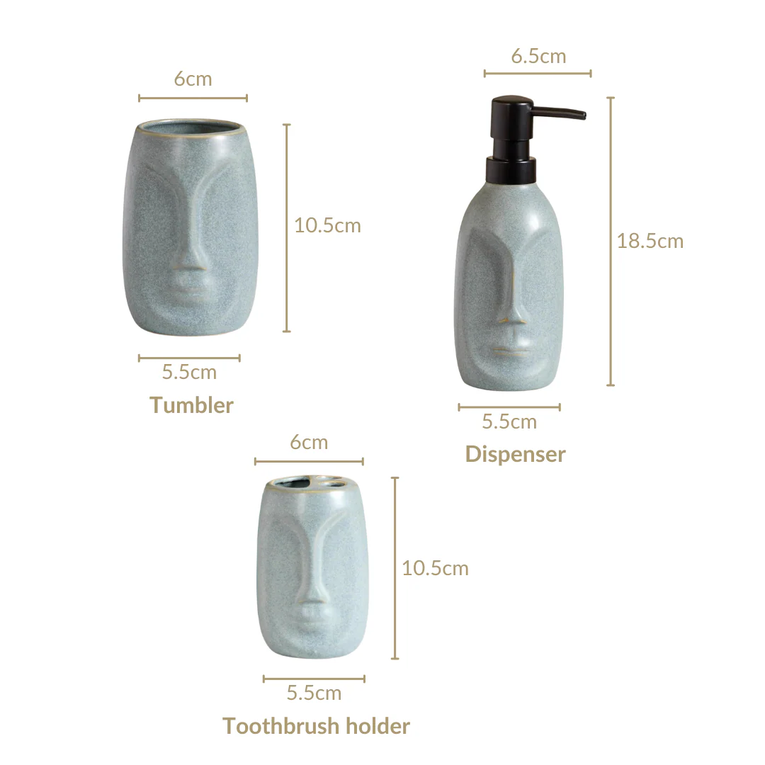 Face Vase Inspired Bath Set Of 3 - Image 6