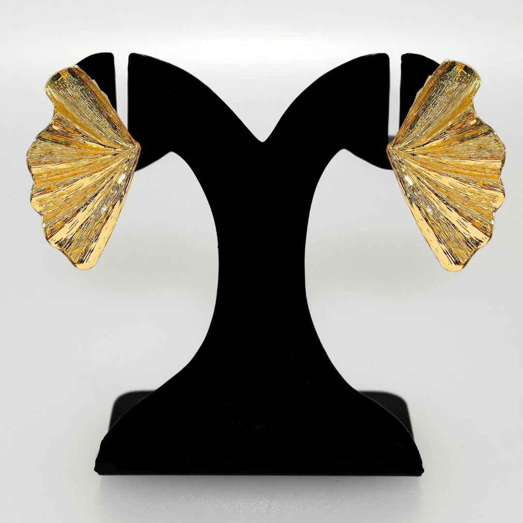Fairy Wings Statement Earrings Gold - Image 6