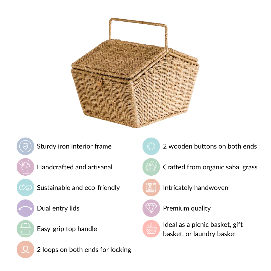 Farmhouse Eco Friendly Picnic Basket - Image 5