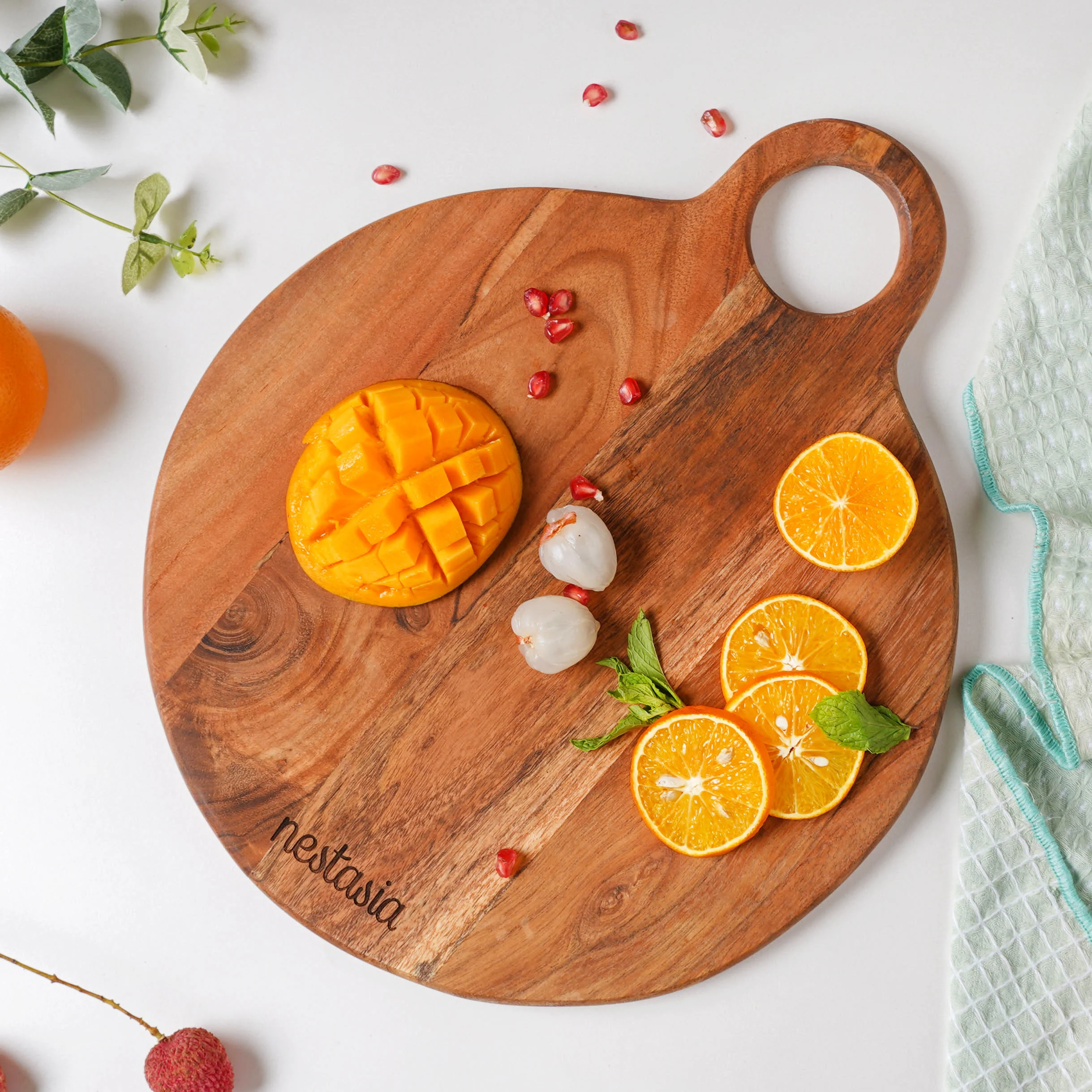 Farmhouse Round Wooden Platter 15 Inch - Image 5