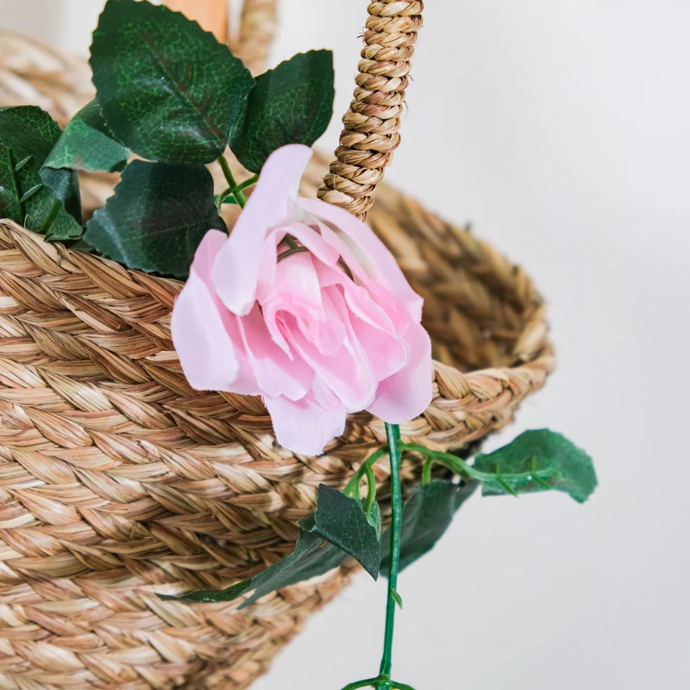Faux Rose And Leaves Vine For Decor Pink - Image 6
