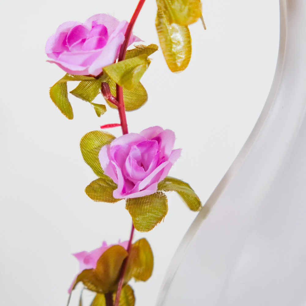 Faux Roses And Leaves Vine Purple - Image 4